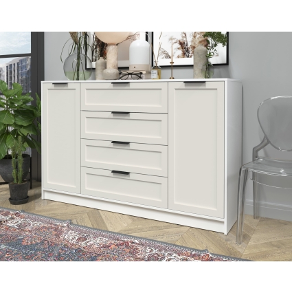 Тумба Тренд КТ-Т160 (Белый ЛДСП/ Кашемир ЛМДФ) Ш1600 В1020 Г451